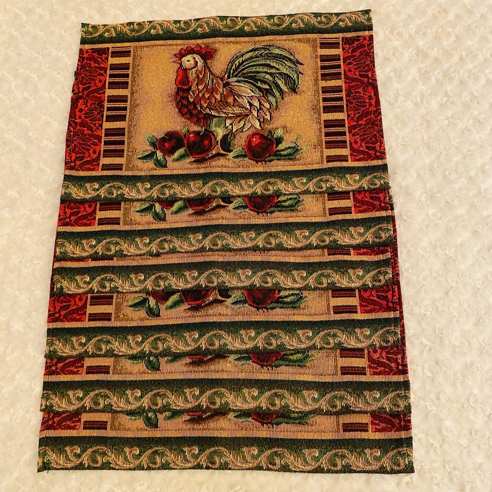 Rooster Placements Set of 6 Tapestry Rich Colors French Country SOLD - Picture 2 of 4